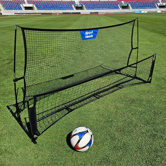 SportHeads Soccer Rebounder Training Net: 2-in-1 Volley & Pass Trainer